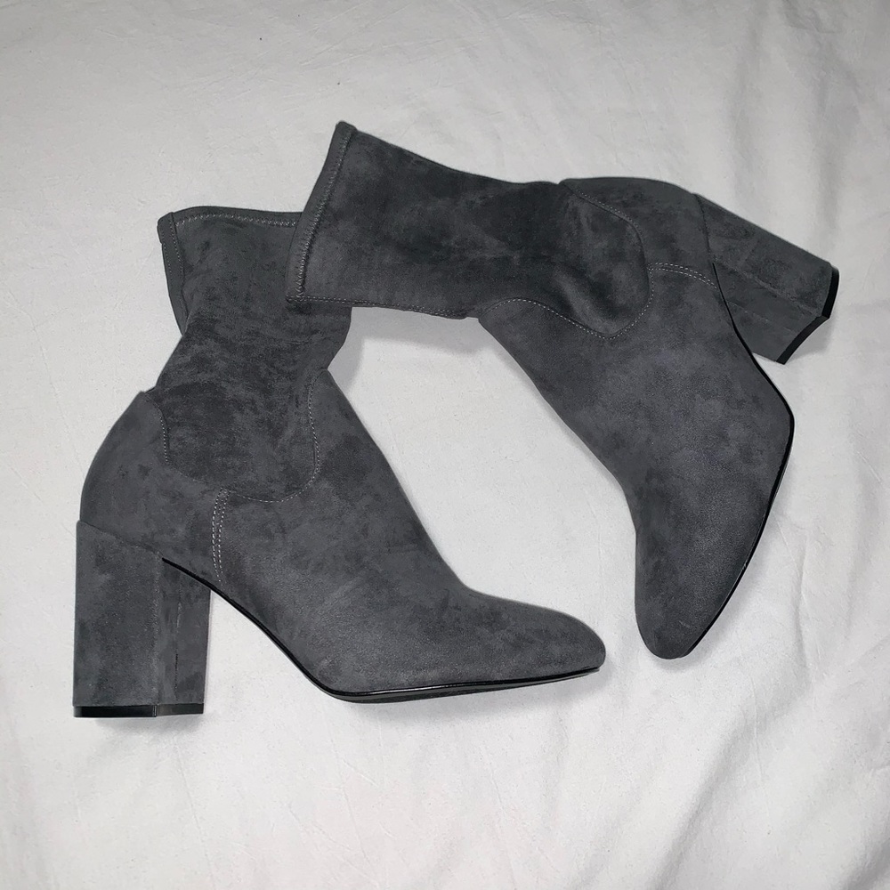 Halogen Grey Suede Sock Booties